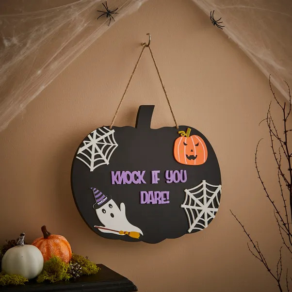 Wooden Reversible Hanging 3D Sign | Dunelm
