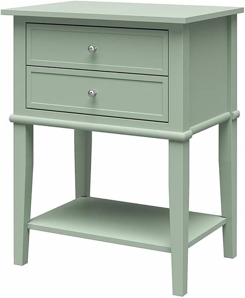 Ameriwood Home Franklin Accent Table with 2 Drawers, Pale Green | Amazon (US)