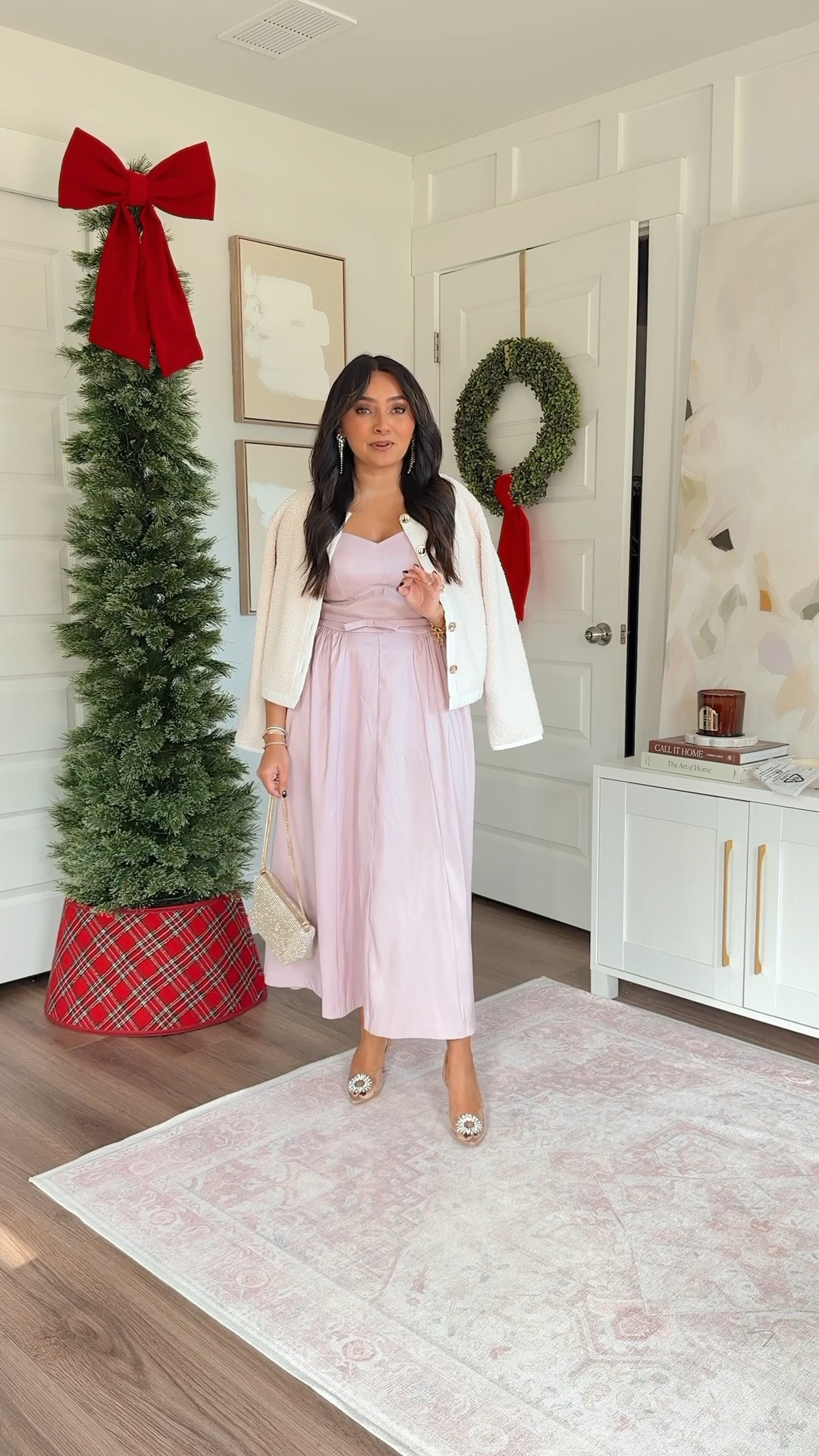 Pink bow belt dress size xs TTS
Cardigan - old, similar linked
Clear rhinestone heels - old, similar linked


#LTKGiftGuide #LTKHoliday #LTKCyberWeek