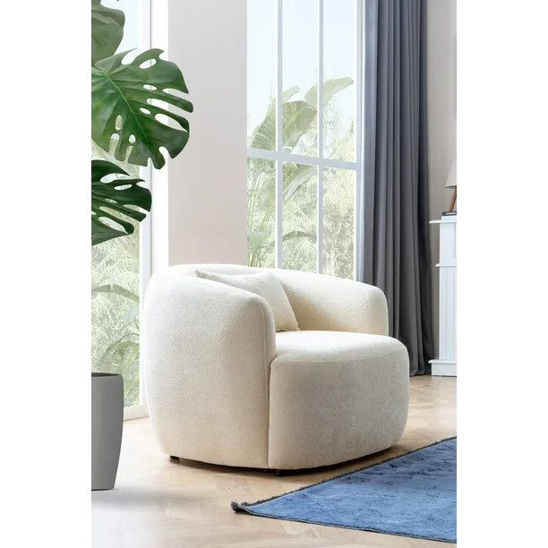 Havana 34" Wide Boucle Upholstered Barrel Armchair - Walmart.com | Walmart (US)