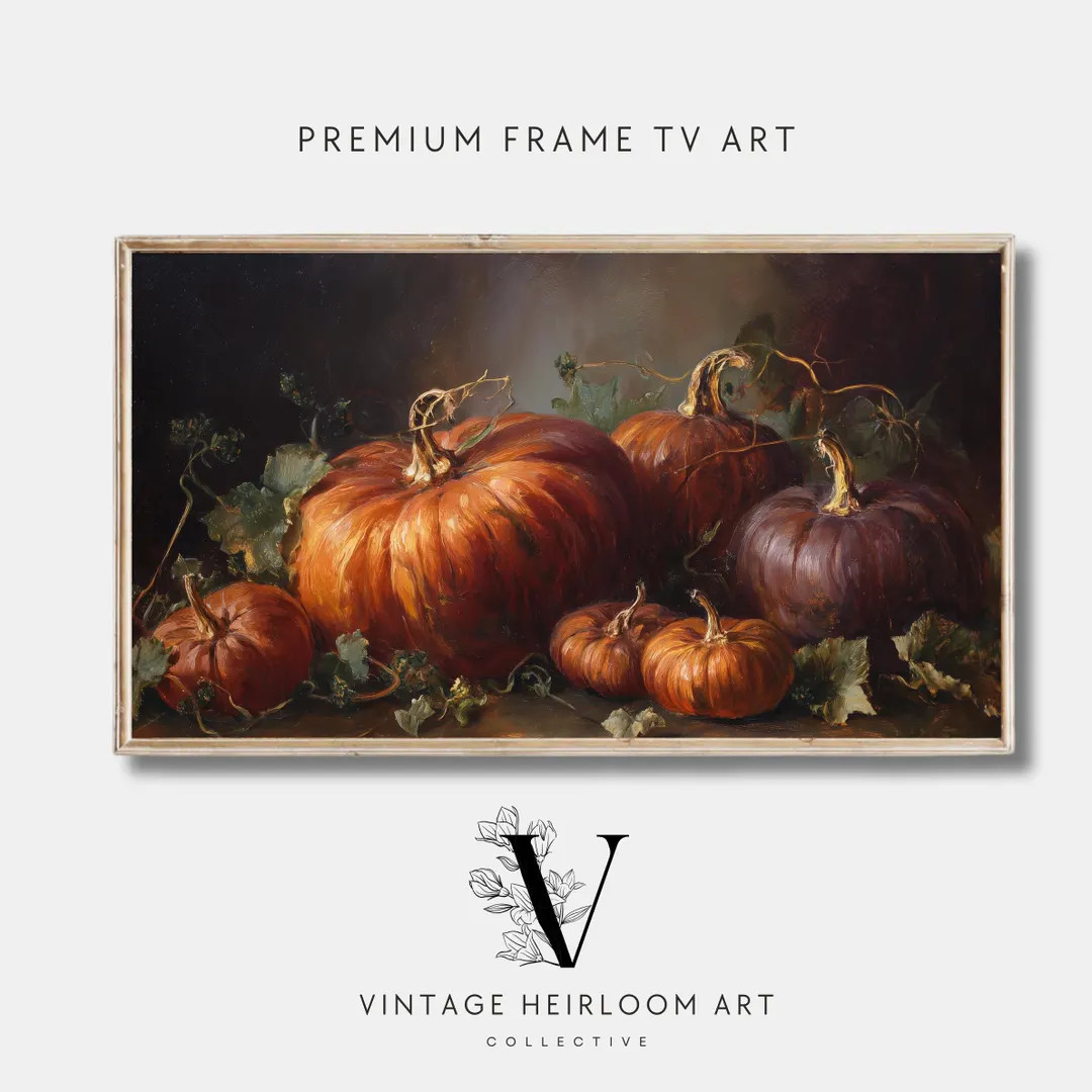 Frame Fall TV Art, Autumn Oil Painting for the Samsung Frame Tv, Rustic Fall Thanksgiving Tv Art,... | Etsy (US)