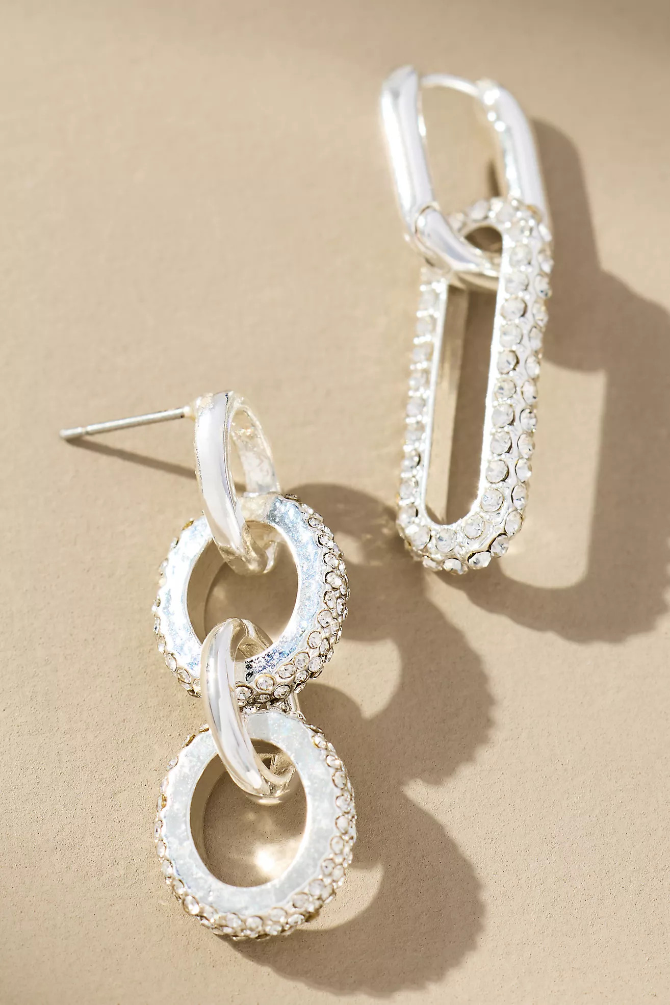 Maeve Crystal Chain Linked Earrings, Set of 2 | Anthropologie (US)