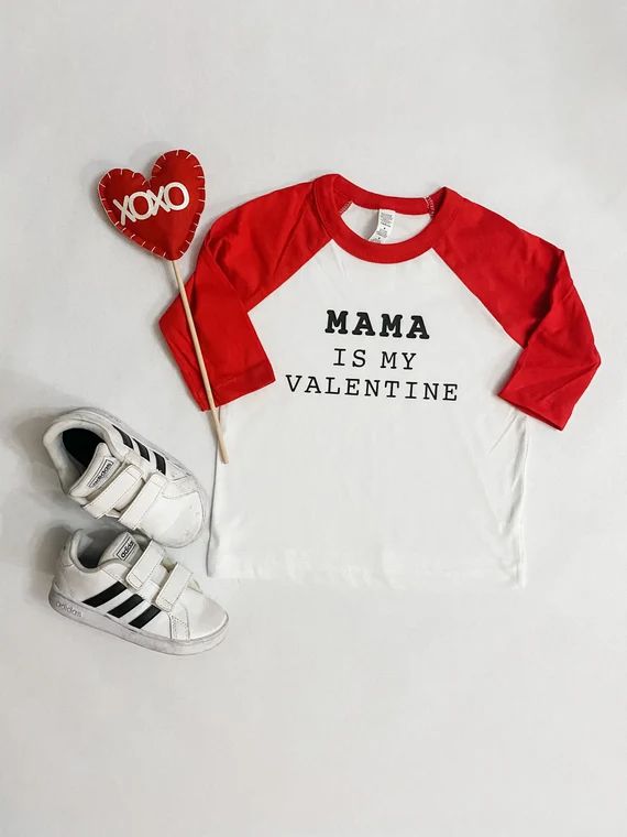 MAMA is my Valentine | Boys Valentine's Day Shirt | Girl and Boy Valentine's Day Shirts | Etsy (US)