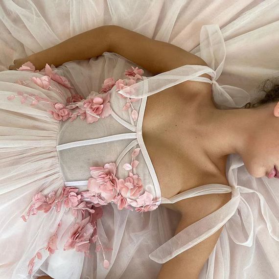 Elegant Puffy Pink A-line Evening Dress Star Wedding Dress | Etsy | Etsy (US)
