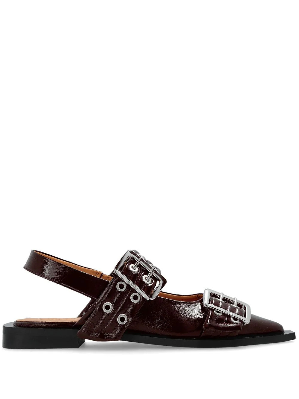 GANNI buckle ballerina shoes - Red | Farfetch Global