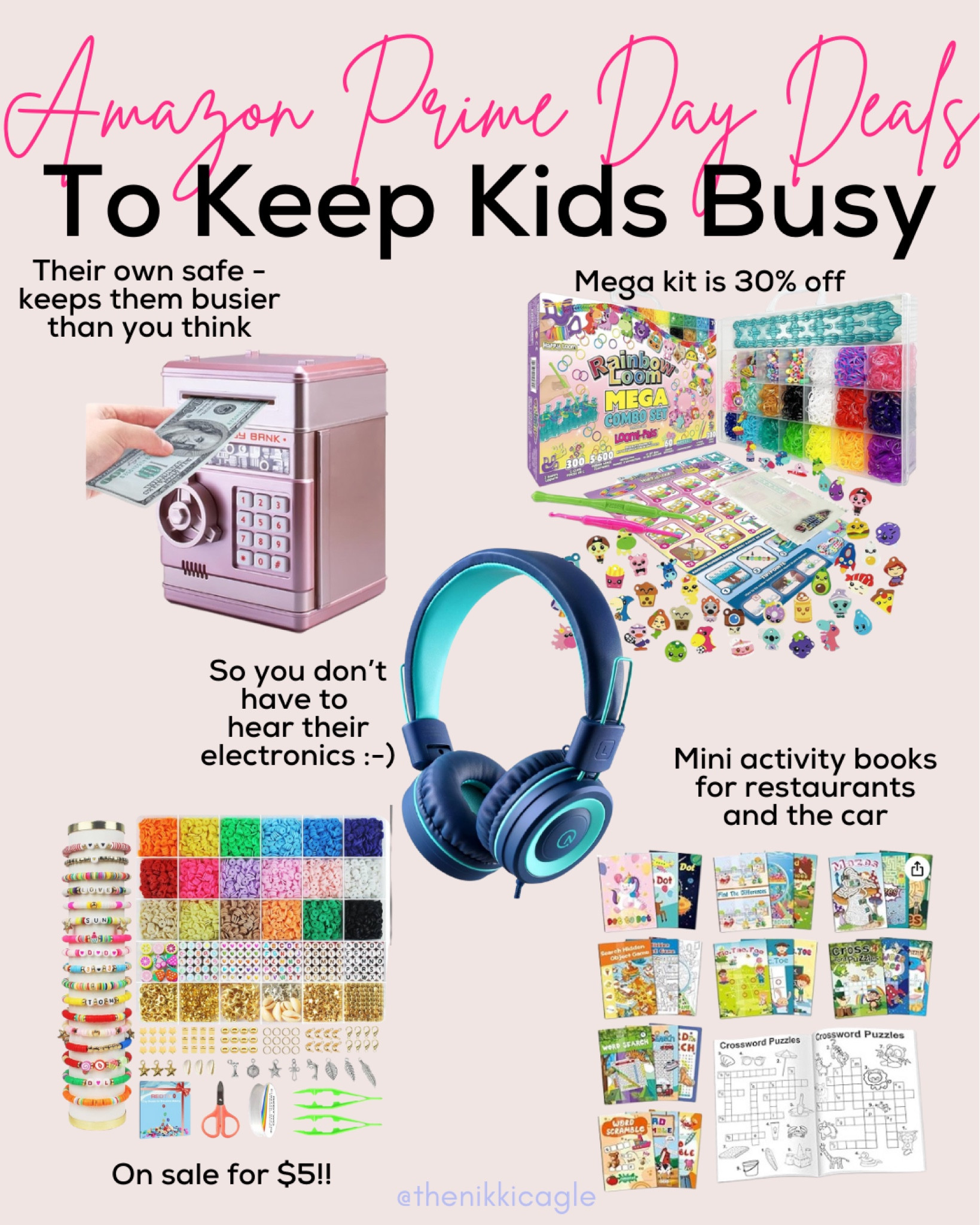 Amazon prime day deals - activities to keep kids busy for the summer! These bracelet kits are a FAV in this house; we love these headphones; and the activity books are great for restaurants and traveling! 

Kids. Toys. Crafts. Gifts  

#LTKKids #LTKFindsUnder50 #LTKSaleAlert