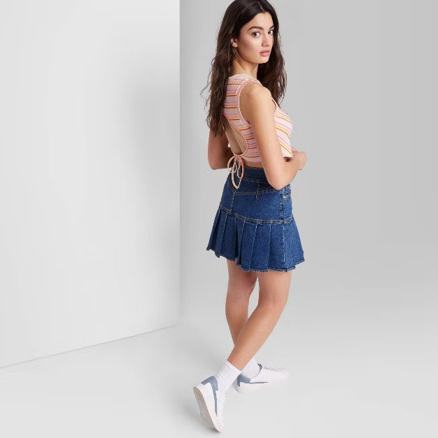 Women's Open Back Tiny Tank Top - Wild Fable™ Orange Striped | Target