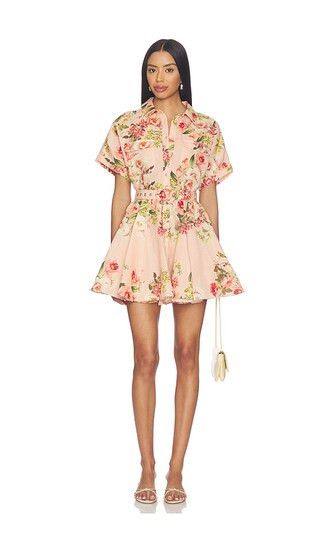 HEMANT AND NANDITA Short Dress With Buckle Belt in Peach. - size XXS | Revolve Clothing (Global)