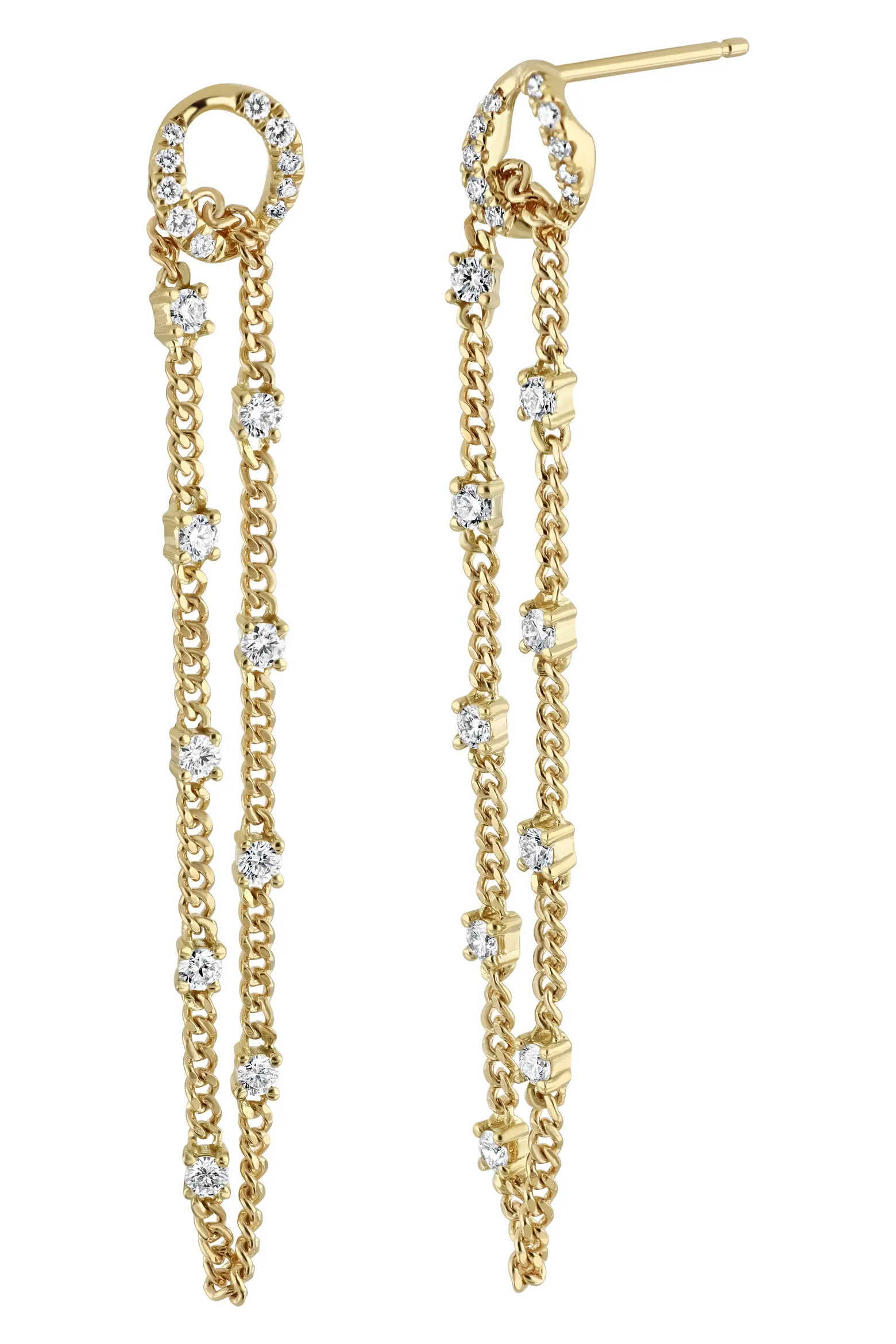 Bony Levy 18K Gold Varda Diamond Chain Drop Earrings (Women) | Nordstrom | Nordstrom