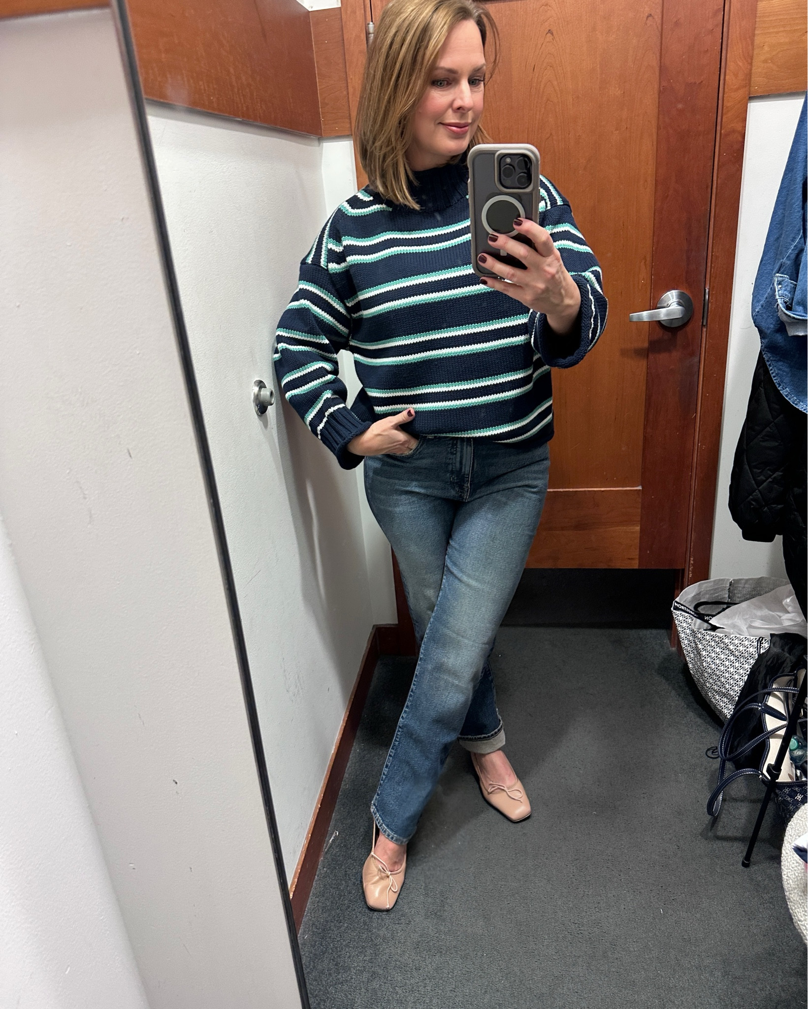 J Crew (and celebs like Martha Stewart) made the old school roll neck sweater a hot item this year. You’ll wear this cotton striped version now and into next season. Wear it with jeans or pair it with a dressier pant-like this 4-season style-for work. 

#LTKootd #LTKWorkwear #LTKPetite