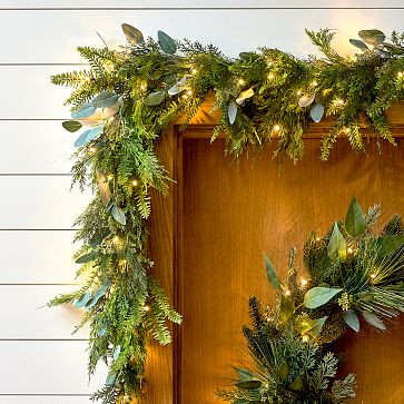 Pre-Lit Faux Mixed Seeded Eucalyptus Botanicals | West Elm | West Elm (US)