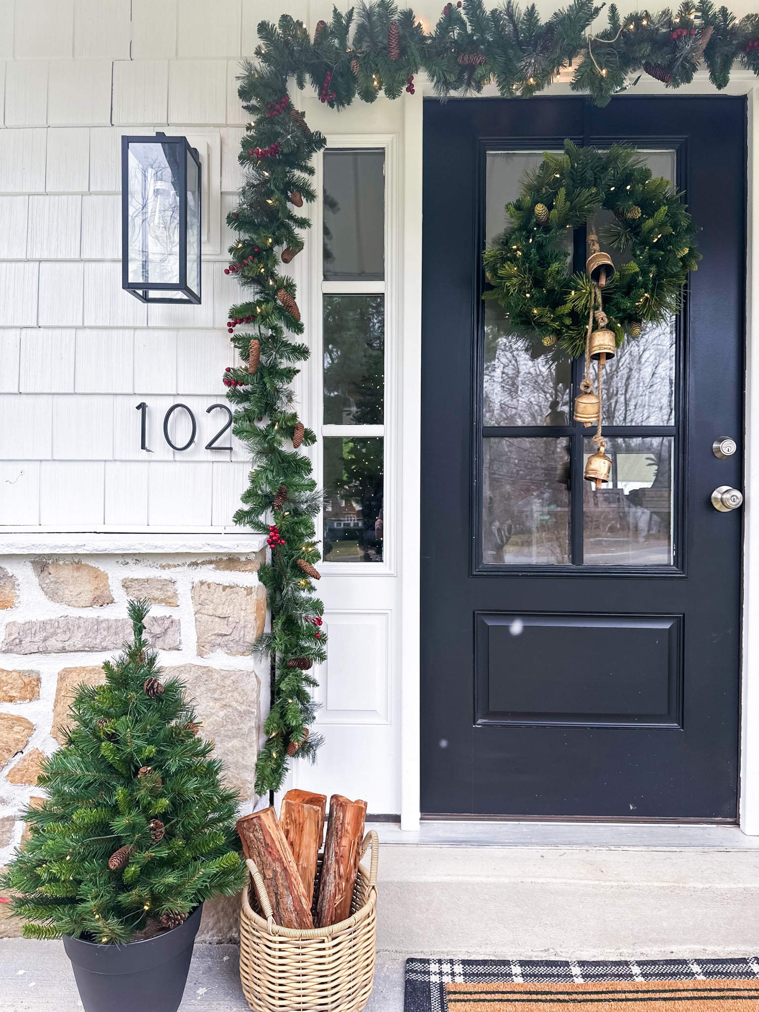 Holiday Front  Porch Decor

#frontporch #christmasporch #christmasdecor #porch #porchdecor #doormat #christmasdoor #holidaydecor #holidaydecorating #holidayideas #curbappeal #doordecor #holidaydoor #wreath #garland #pinetrees #holidaydoor #frontdoordecor #lightedtrees #lightedgarland #lightedwreath #holidaybells #hangingbells




#LTKhome #LTKSeasonal #LTKsalealert