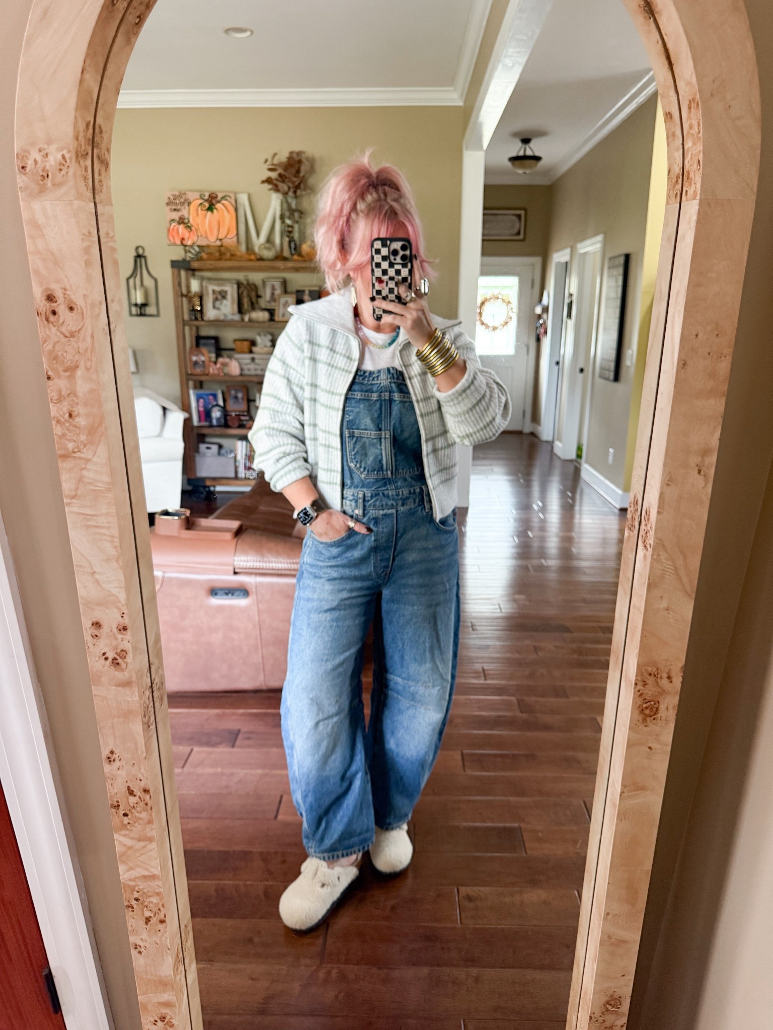 Perfect sweater to layer over overalls! 
Sweater and overalls are both a medium  

#LTKOver40 #LTKStyleTip #LTKFindsUnder100