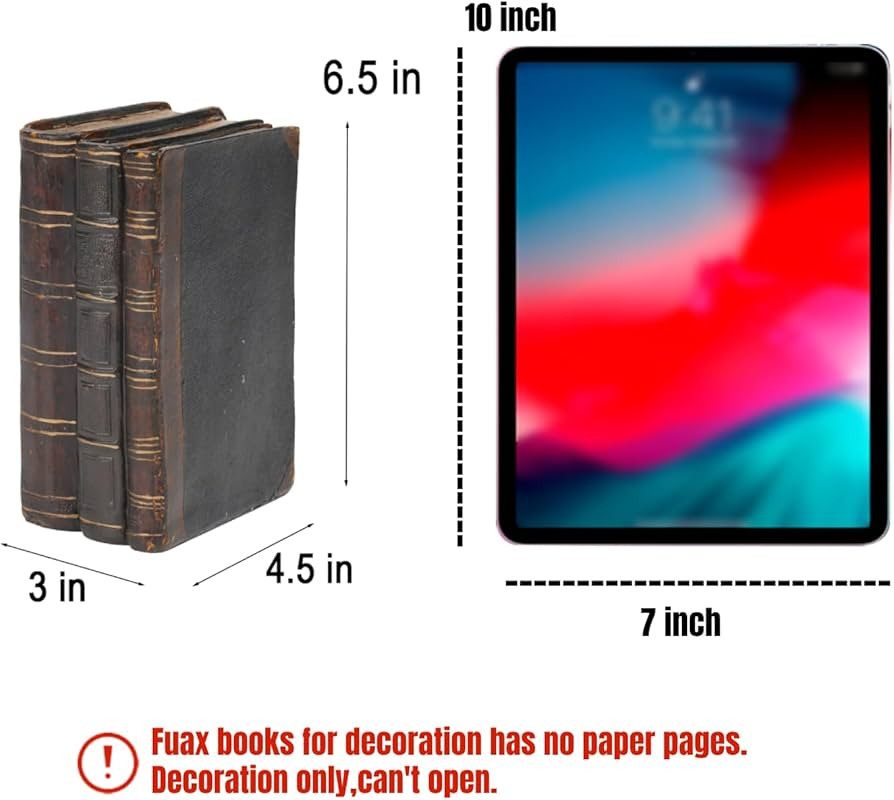 Decorative Books Coffee Table Books Decor - Resin Retro Classical Fake Decorative Books Set of 3 ... | Amazon (US)
