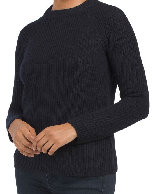 Cashmere Shaker Ribbed Mock Neck Sweater | TJ Maxx