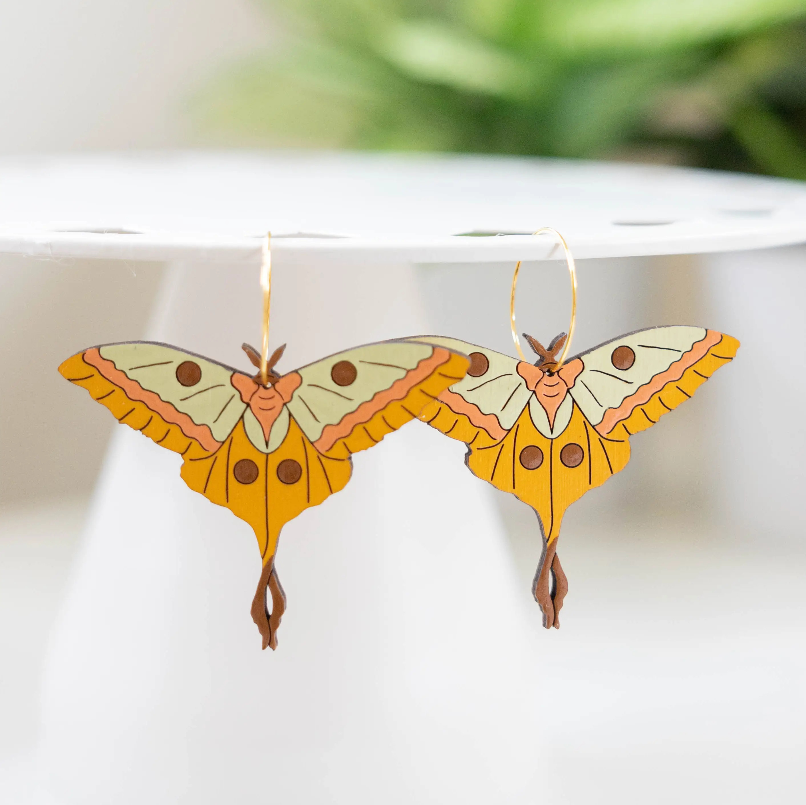 70s Moth Hoop Earrings | Le Chic Miami