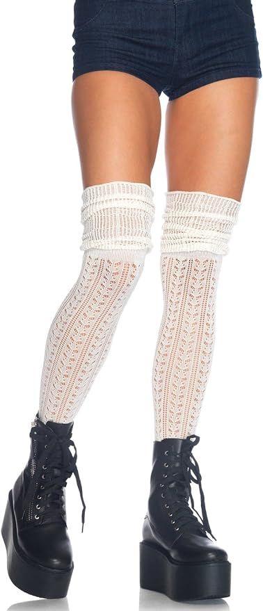 Leg Avenue Women's Pointelle Scrunch Knee Socks | Amazon (US)