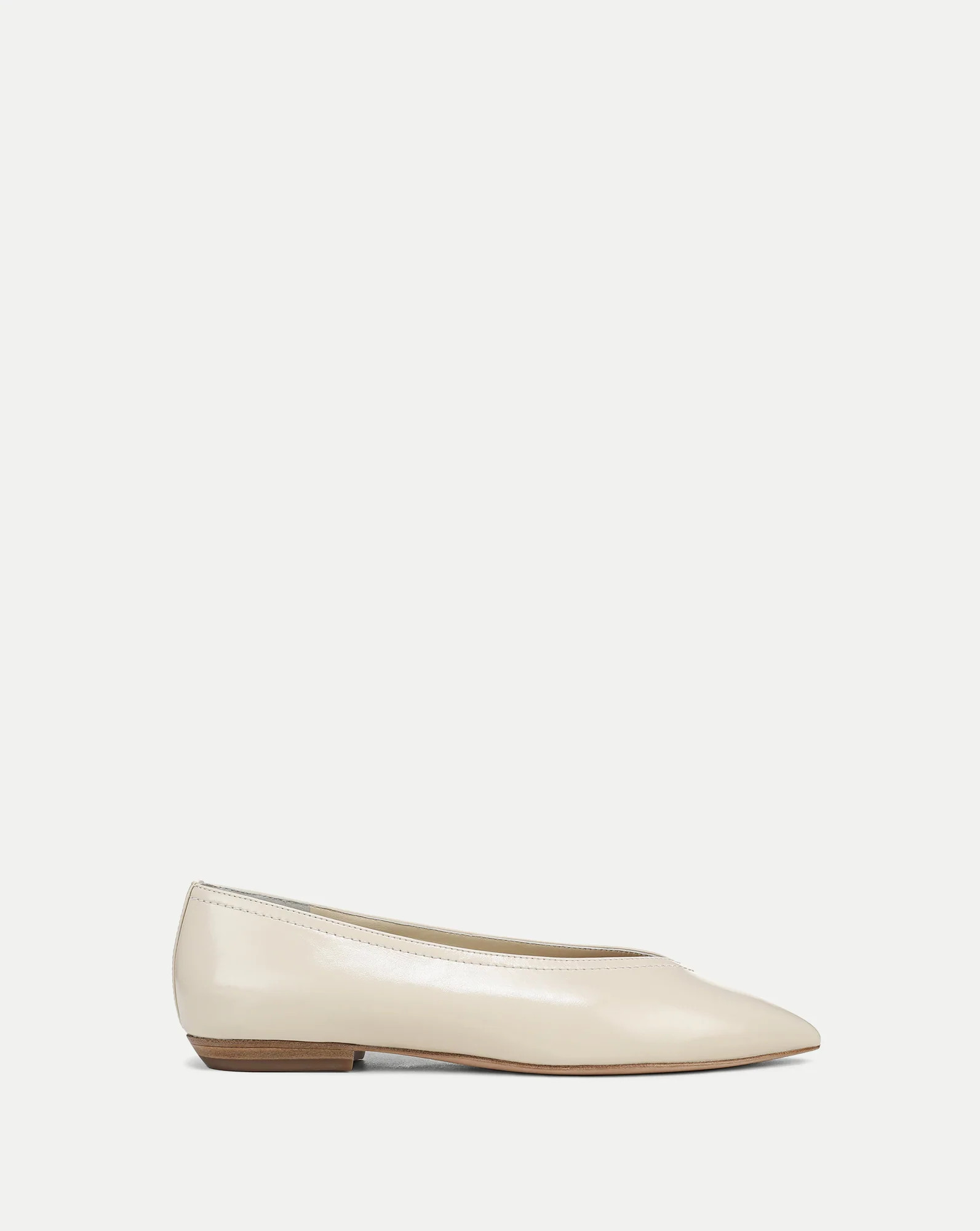 Veronica Beard Bancroft Leather Flat Limestone Ivory | Veronica Beard