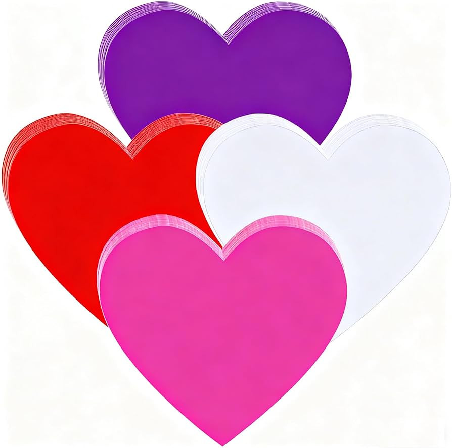 80 Pcs 6In Large Heart Cutouts Paper Hearts Shape Cards Valentine's Day Paper Cutouts with Glu... | Amazon (US)