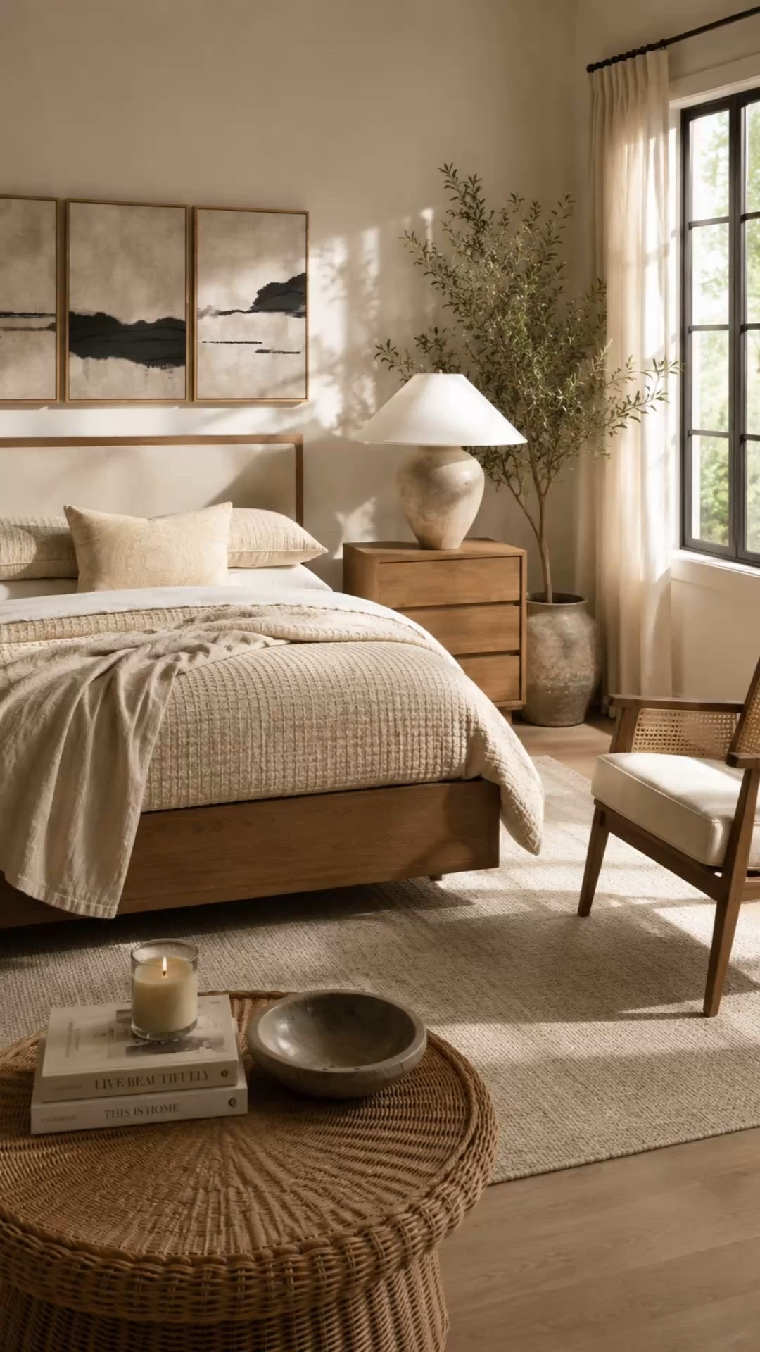 If warm wood tones, layered neutrals, and cozy textures had a love language… this would be it 🤎 A bedroom that feels calm, elevated, and collected!

#LTKHome #LTKSaleAlert #LTKSeasonal