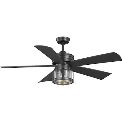 Progress Lighting  Midvale 56-in Blistered Iron LED Indoor/Outdoor Ceiling Fan with Light Remote... | Lowe's