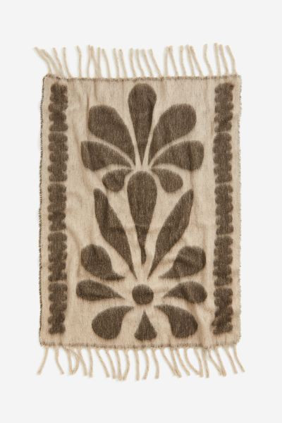 Floral blanket  - Brown/Floral - Home All | H&M GB | H&M (UK, MY, IN, SG, PH, TW, HK)