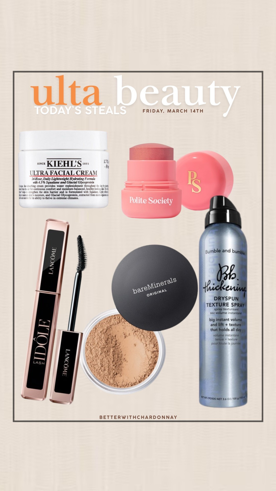 Ulta beauty daily steals!
All 50% OFF
@ultabeauty #ultabeauty #Ulta #ad

#LTKSpringSale 

#LTKFindsUnder50 #LTKMidsize