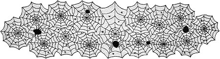 DII 18x72" Polyester Lace Table Runner, Black Spider Web - Perfect for Halloween, Dinner Parties ... | Amazon (US)