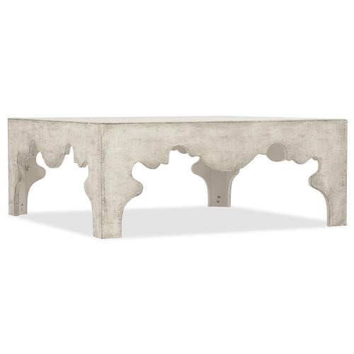 Aiden French Country Cream Linen Top Wood Coffee Table | Kathy Kuo Home