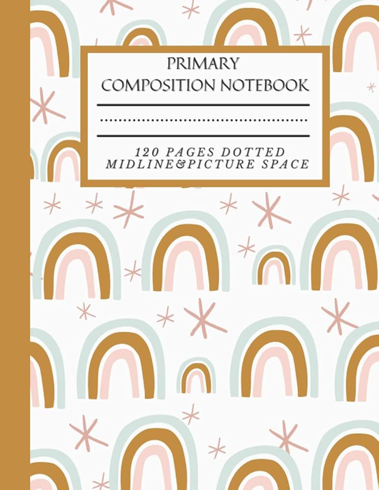 primary composition notebook with picture box at top: Wide Ruled With Dotted Midline, Primary Sto... | Amazon (US)