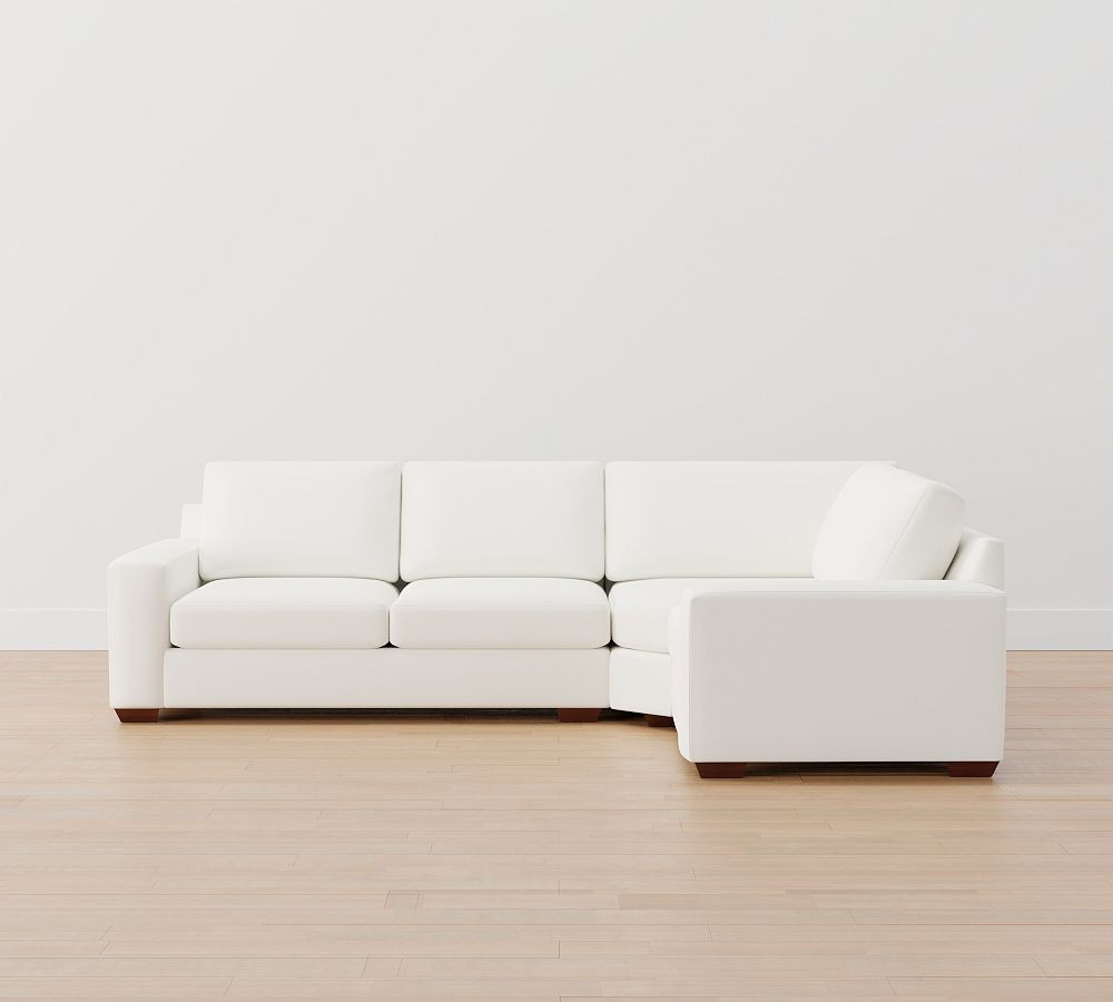 Big Sur Square Arm Upholstered 3-Piece Sectional with Wedge | Pottery Barn (US)