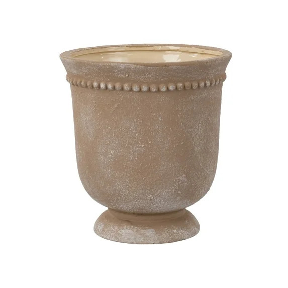 My Texas House Brown Ceramic Urn Planter Pot with Elegant Dot Pattern, 8 inch | Walmart (US)