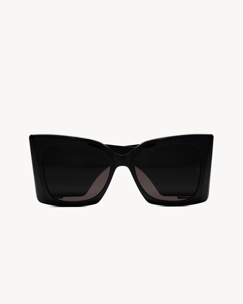 SUNGLASSES WITH OVERSIZED CAT-EYE FRAMES IN ACETATE, WITH NYLON LENSES AND A CASSANDRE ON WIDE TE... | Saint Laurent Inc. (Global)