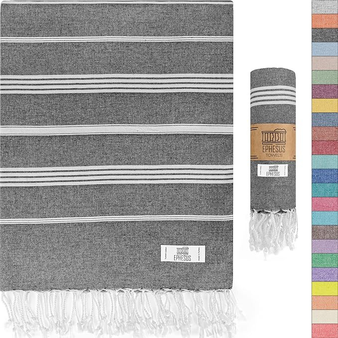 EPHESUS TOWELS Turkish Beach Towel - Turkish Cotton - 39x71 inch Oversized - Turkish Towel for Be... | Amazon (US)
