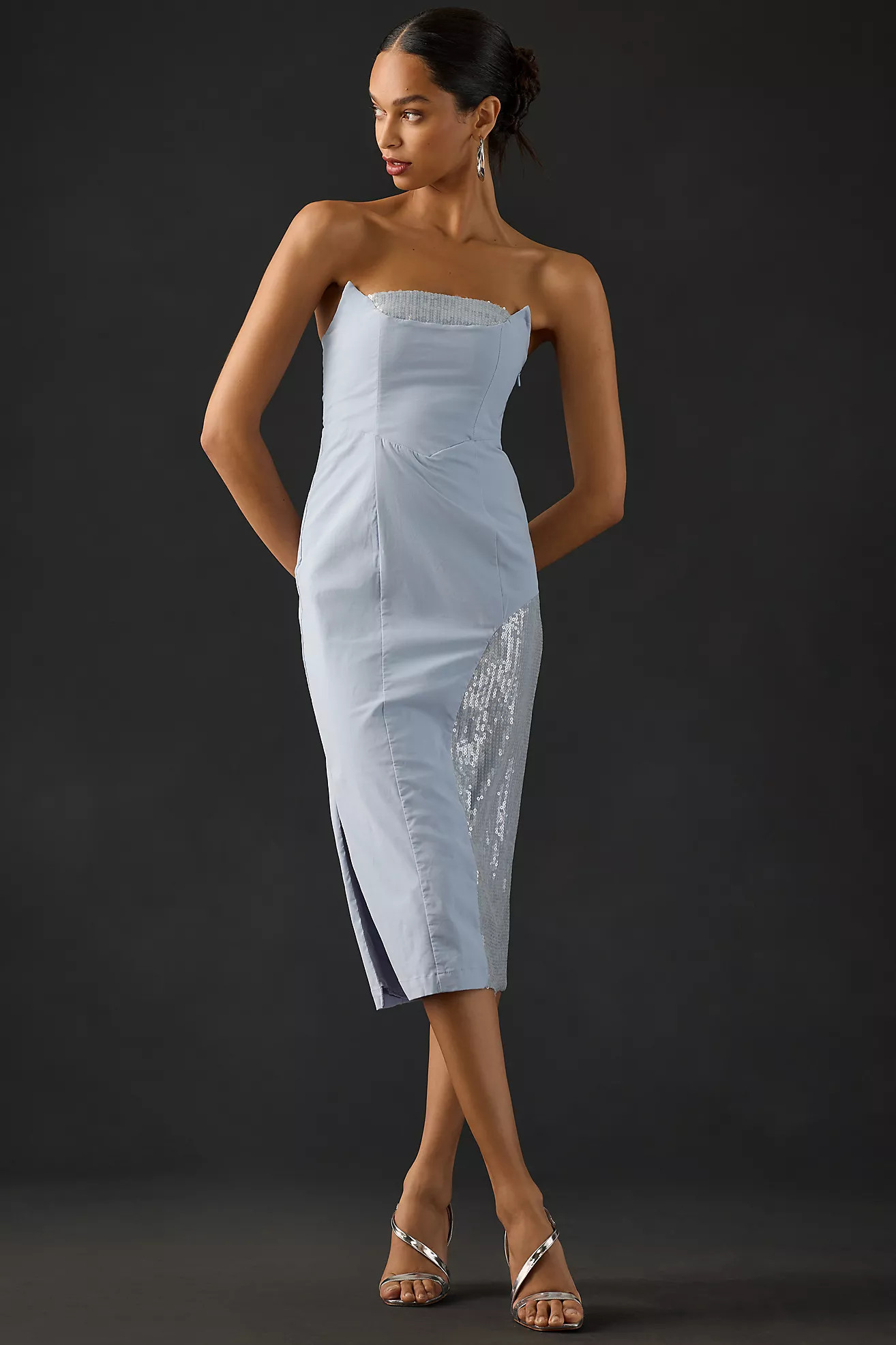 By Anthropologie Strapless Slim Midi Dress | Anthropologie (US)