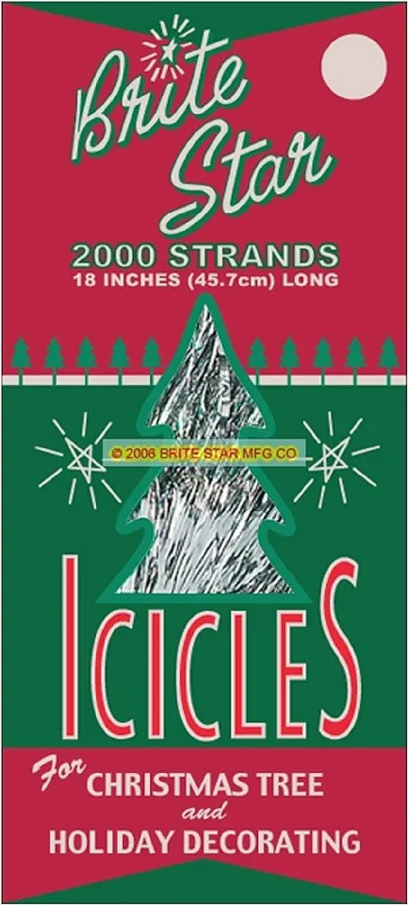 Brite Star Icicles Tinsel,Polyvinyl Chloride, 2000 Strand, Silver, Count | Amazon (US)