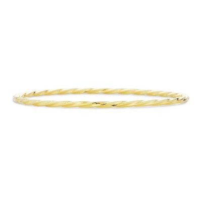 Bling Jewelry Simple Thin Bangle Bracelet Stacking Single Twist 18K Yellow Gold Plated 2MM Color - Gold | Target