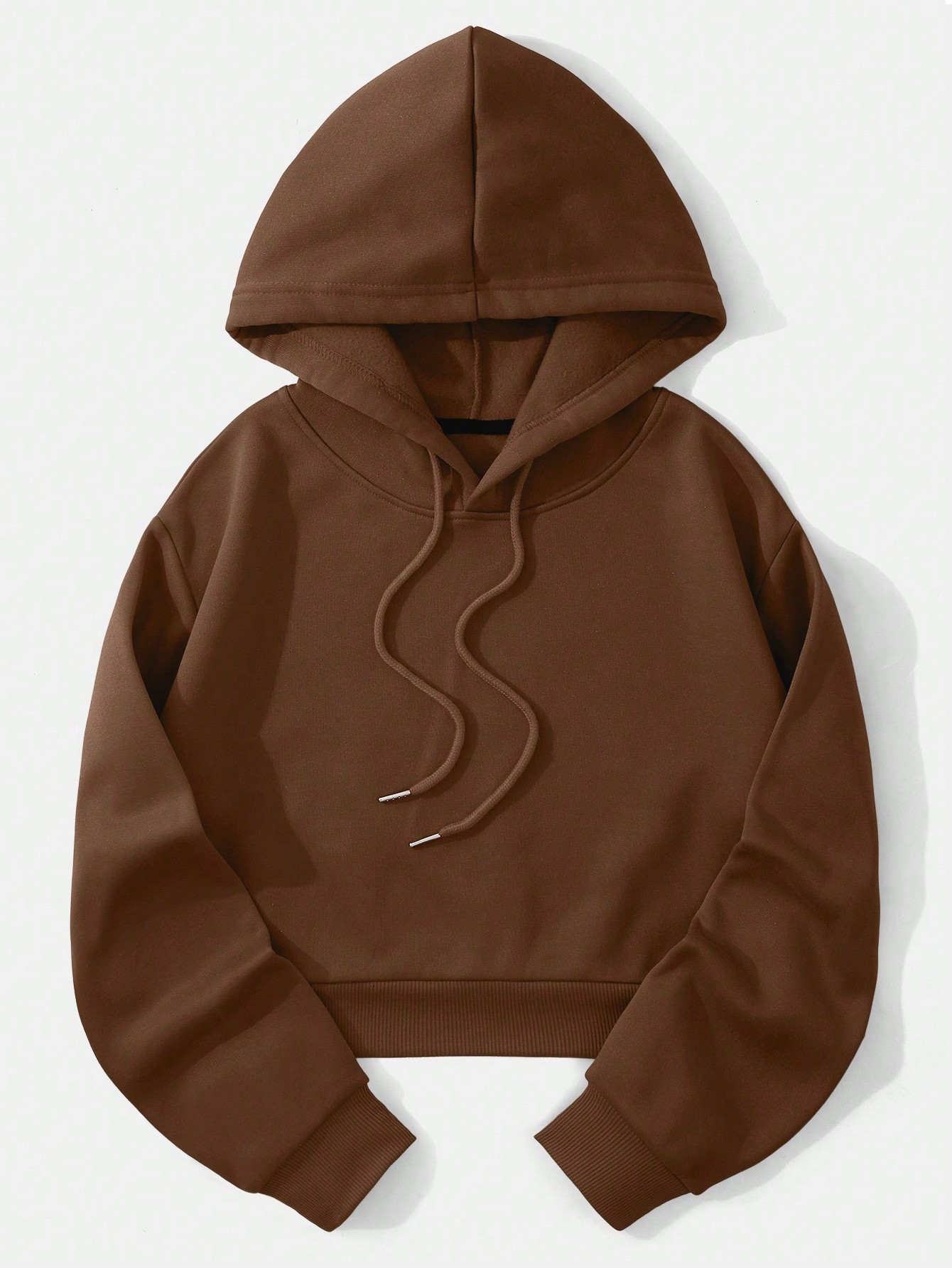 Solid Drawstring Thermal Lined Hoodie | SHEIN