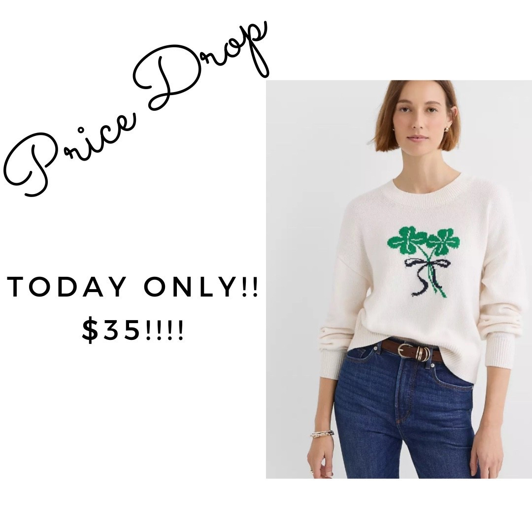 ON SALE - this clover sweater is so cute!! 


#loft #stpatricksday #cloversweater #shamrocksweater #stpats #LTKSeasonal 

#LTKOver40 #LTKSaleAlert #LTKU