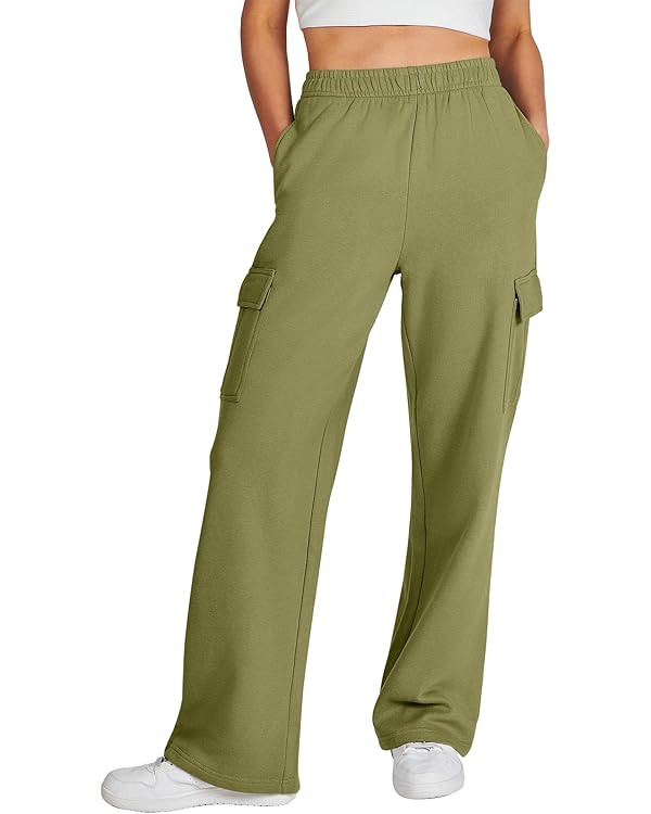ANRABESS Womens Cargo Sweatpants Casual Baggy Fleece High Waisted Athletic Lounge Pants | Amazon (US)