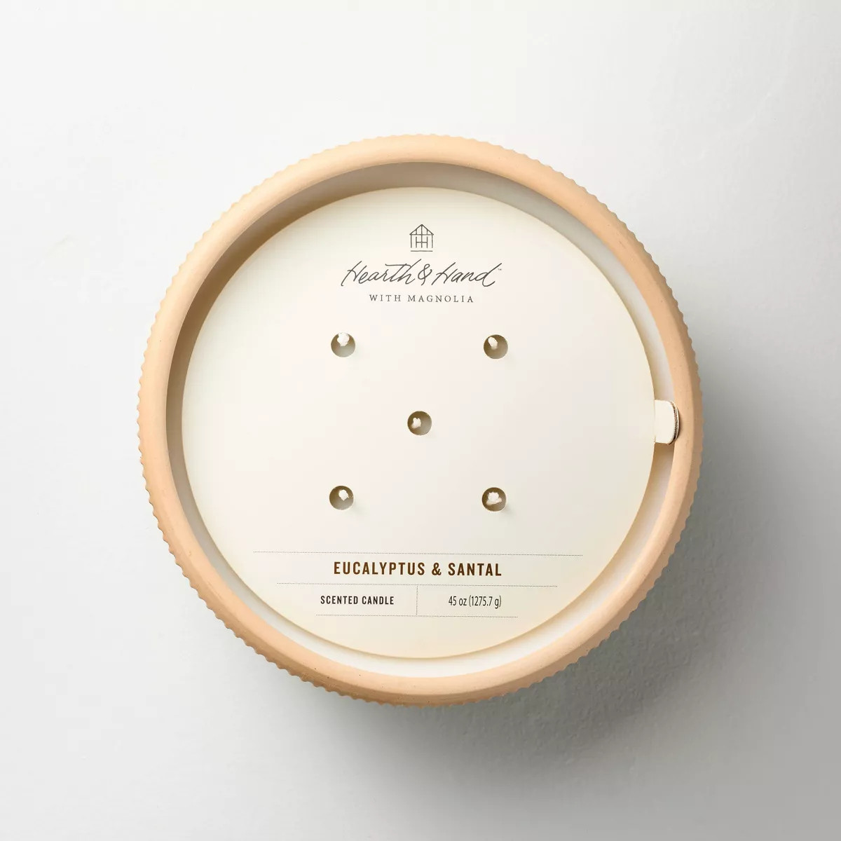 4-Wick Rim Stripe Ceramic Eucalyptus and Santal Jar Candle Green - Hearth & Hand™ with Magnolia | Target