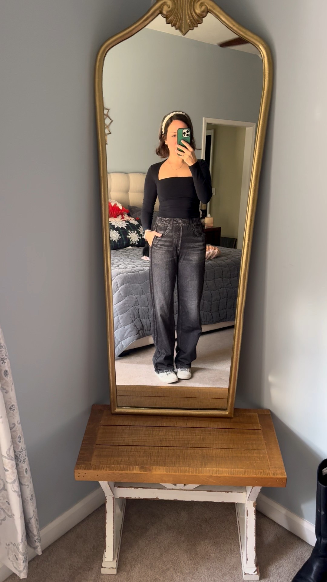 Rag and Bone sweatpant jean! So comfy. I sized down to an XS but kind of wish I didn’t. Hope they don’t shrink 🖤  Bought them for upcoming travel.
Wearing my P448 high top sneakers that I forgot I had!

#LTKOver40 #LTKootd #LTKmomlife