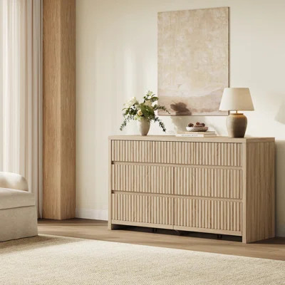 Allete 55.2"W Modern Fluted Panel 7-Drawer Dresser | Wayfair North America