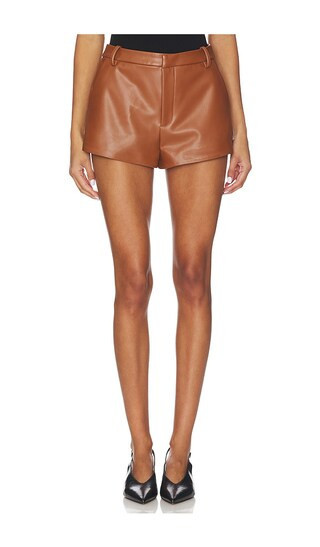 Lovers and Friends Gemma Faux Leather Short in Brown. - size XS | Revolve Clothing (Global)
