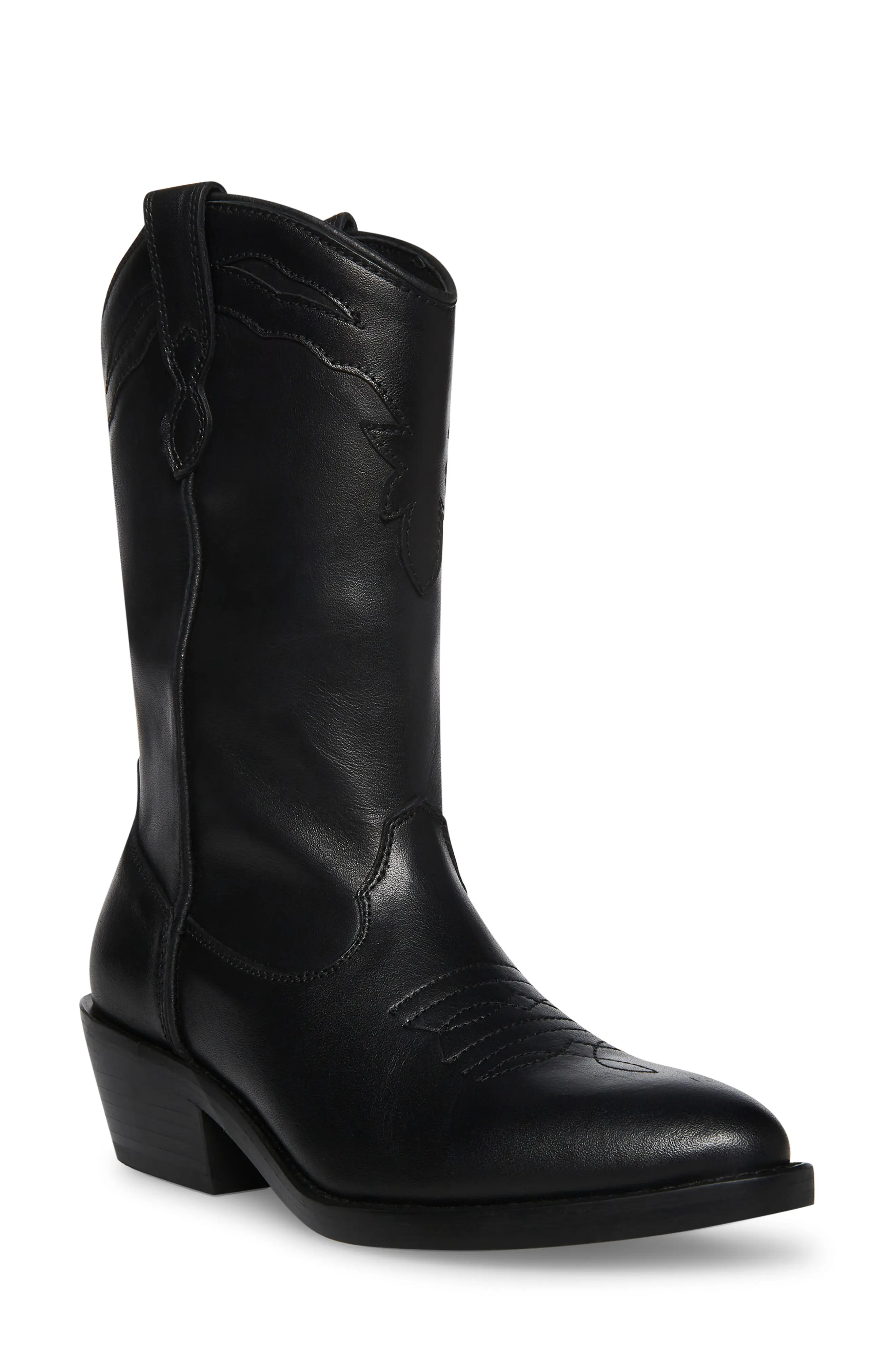 Steve Madden Laredo Western Boot in Black Leat at Nordstrom, Size 9 | Nordstrom