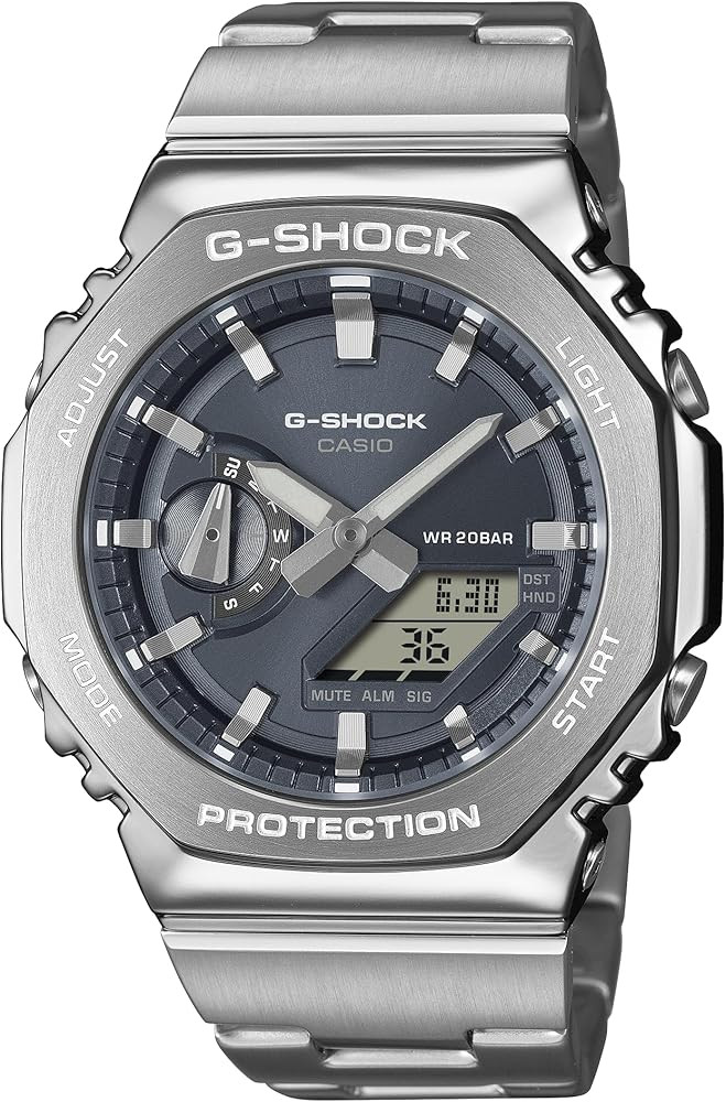 G-Shock Casio G-Steel GM2110D Analog-Digital Grey Dial Stainless Steel Watch 43mm - GM2110D-8A | Amazon (US)