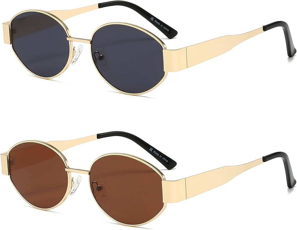 Trendy Oval Sunglasses for Women, Stylish Sun Glasses with UV400 Protection, Fashion Accessories ... | Amazon (US)