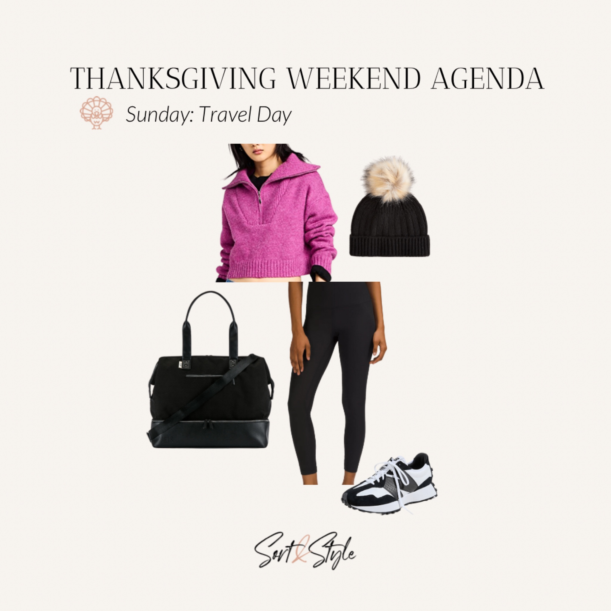 Travel Day Outfit idea - lululemon leggings, new balance sneakers, beis weekender bag, jcrew beanie

#LTKunder50 #LTKtravel #LTKunder100