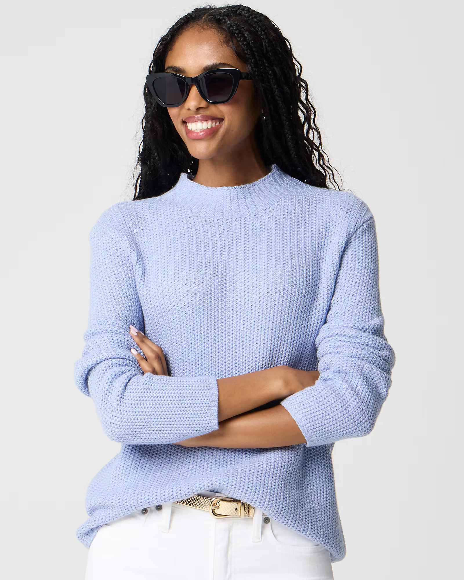 Cotton-blend mockneck sweater | J.Crew Factory