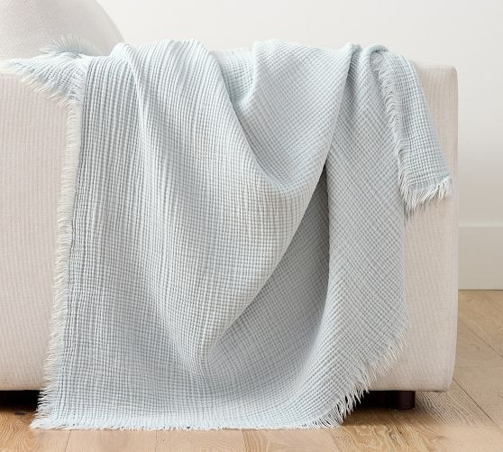 Orinda Cotton Gauze Muslin Throw | Pottery Barn (US)